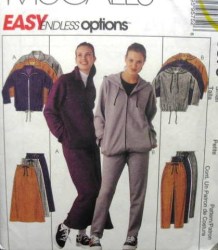9575 EZ ZIPPY JACKET HOOD OR NOT,PANTS,SKIRT PATTERN XS,S,XL